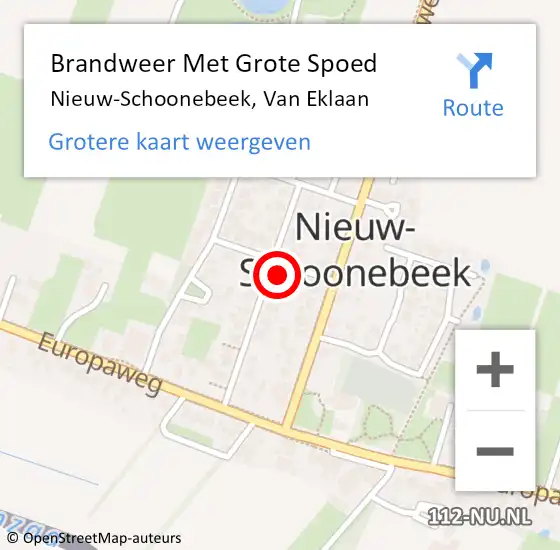 Locatie op kaart van de 112 melding: Brandweer Met Grote Spoed Naar Nieuw-Schoonebeek, Van Eklaan op 14 november 2013 13:43