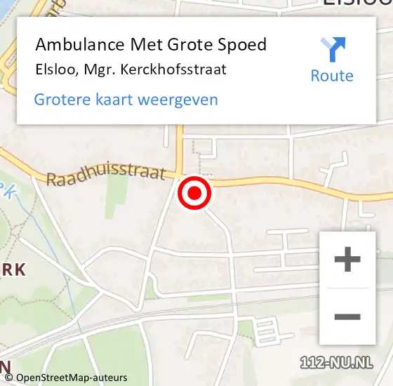 Locatie op kaart van de 112 melding: Ambulance Met Grote Spoed Naar Elsloo, Mgr. Kerckhofsstraat op 18 juli 2015 10:13