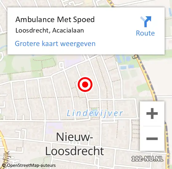 Locatie op kaart van de 112 melding: Ambulance Met Spoed Naar Loosdrecht, Acacialaan op 18 juli 2015 10:37