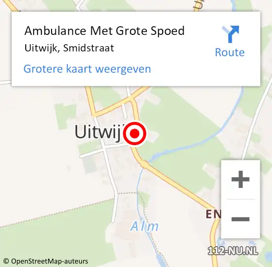 Locatie op kaart van de 112 melding: Ambulance Met Grote Spoed Naar Uitwijk, Smidstraat op 18 juli 2015 10:50