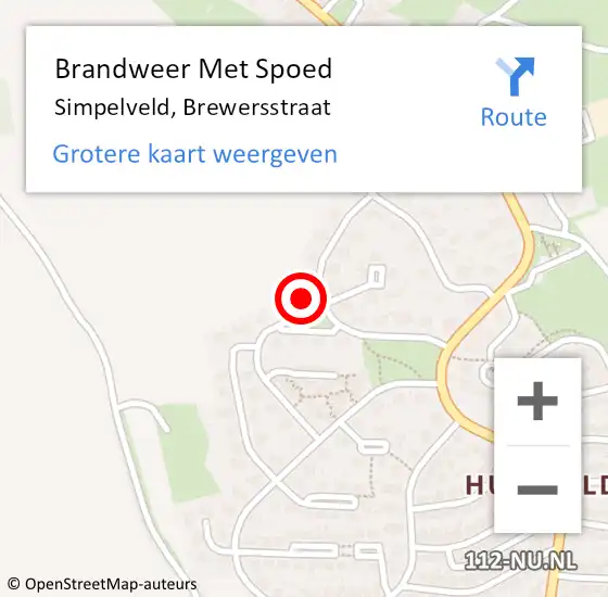 Locatie op kaart van de 112 melding: Brandweer Met Spoed Naar Simpelveld, Brewersstraat op 18 juli 2015 11:30