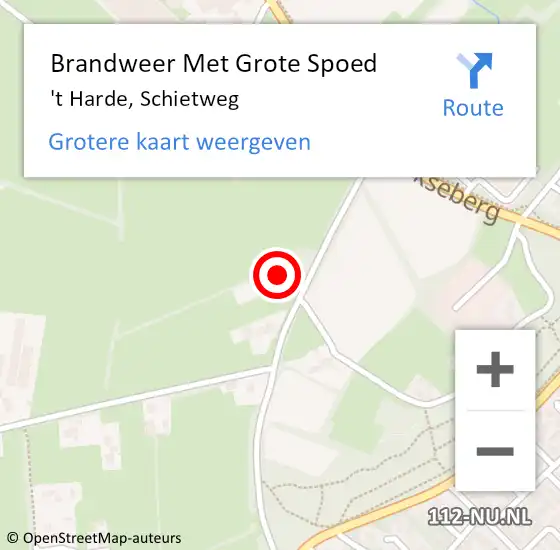 Locatie op kaart van de 112 melding: Brandweer Met Grote Spoed Naar 't Harde, Schietweg op 18 juli 2015 12:02