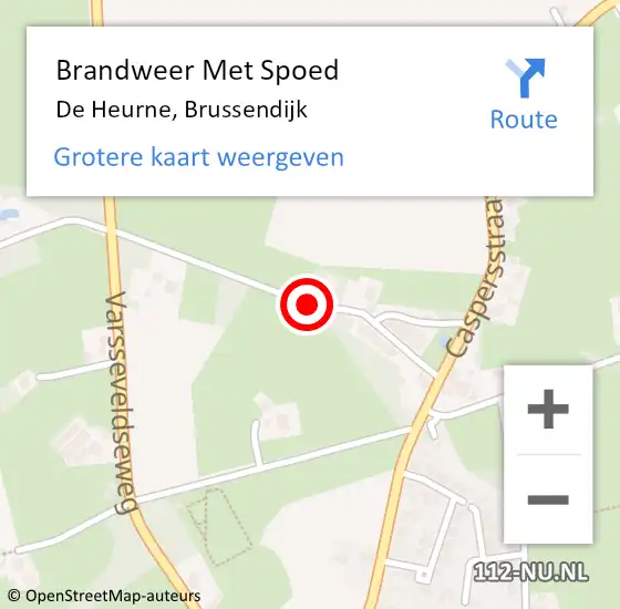 Locatie op kaart van de 112 melding: Brandweer Met Spoed Naar De Heurne, Brussendijk op 18 juli 2015 12:31