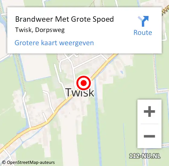 Locatie op kaart van de 112 melding: Brandweer Met Grote Spoed Naar Twisk, Dorpsweg op 18 juli 2015 15:13