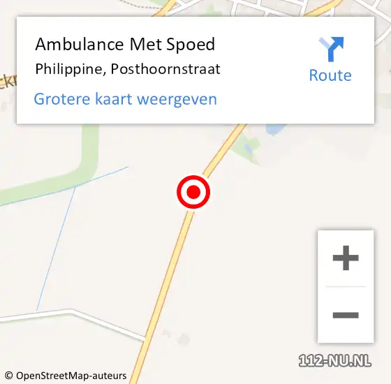 Locatie op kaart van de 112 melding: Ambulance Met Spoed Naar Philippine, Posthoornstraat op 18 juli 2015 15:40