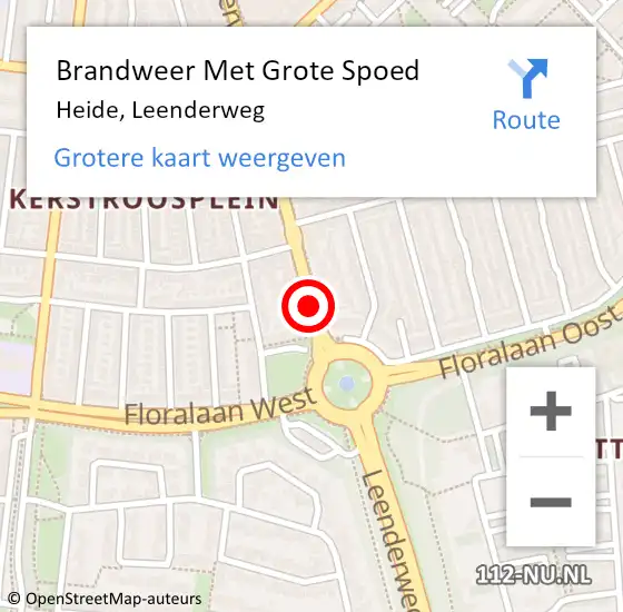 Locatie op kaart van de 112 melding: Brandweer Met Grote Spoed Naar Heide, Leenderweg op 18 juli 2015 16:54