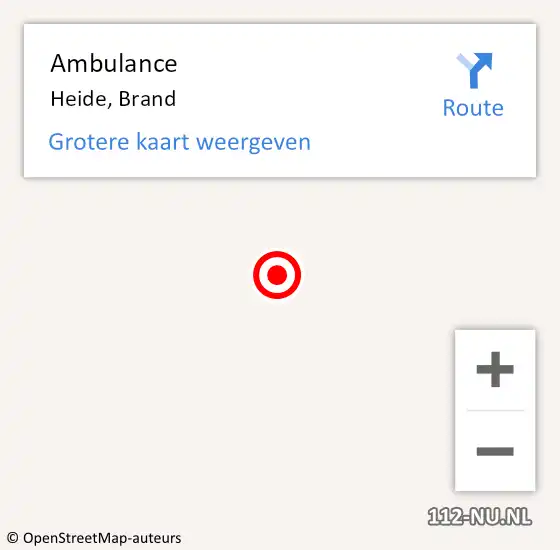 Locatie op kaart van de 112 melding: Ambulance Heide, Brand op 18 juli 2015 17:00