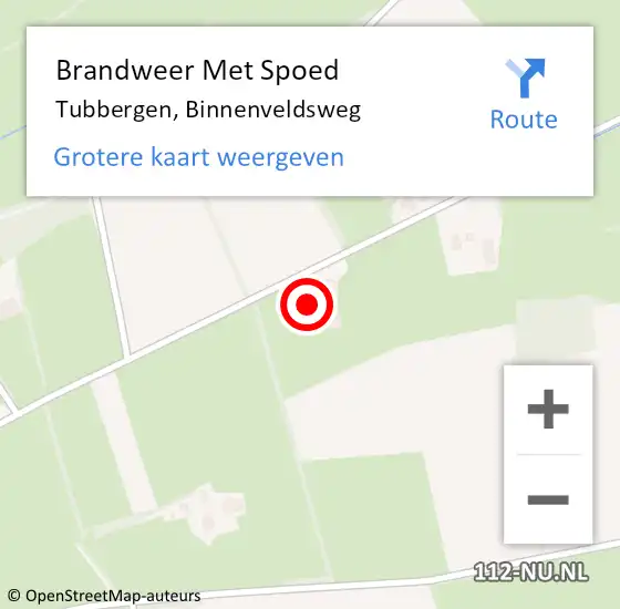 Locatie op kaart van de 112 melding: Brandweer Met Spoed Naar Tubbergen, Binnenveldsweg op 18 juli 2015 18:10