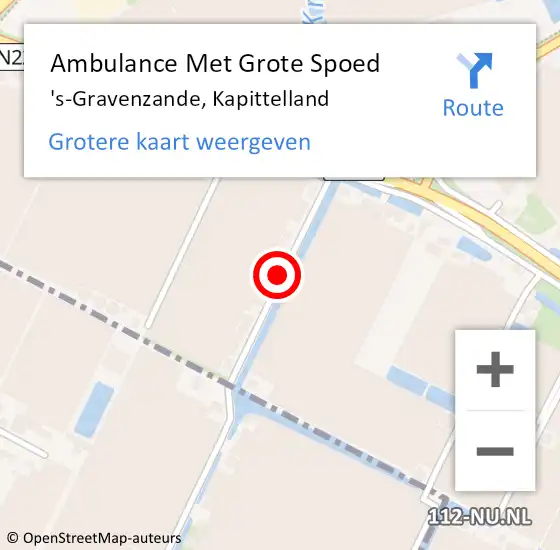 Locatie op kaart van de 112 melding: Ambulance Met Grote Spoed Naar 's-Gravenzande, Kapittelland op 18 juli 2015 19:01