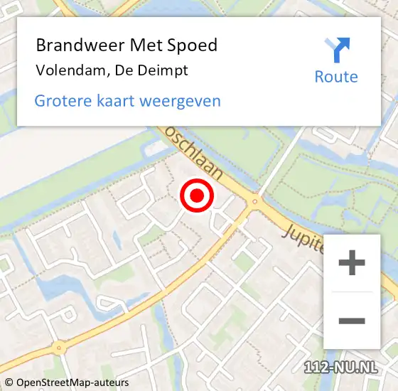 Locatie op kaart van de 112 melding: Brandweer Met Spoed Naar Volendam, De Deimpt op 18 juli 2015 20:20