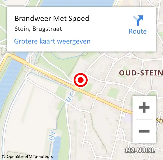 Locatie op kaart van de 112 melding: Brandweer Met Spoed Naar Stein, Brugstraat op 18 juli 2015 20:50