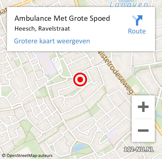 Locatie op kaart van de 112 melding: Ambulance Met Grote Spoed Naar Heesch, Ravelstraat op 18 juli 2015 21:13