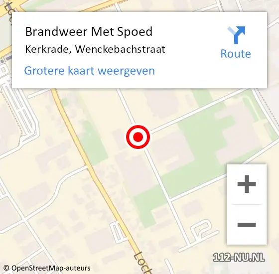 Locatie op kaart van de 112 melding: Brandweer Met Spoed Naar Kerkrade, Wenckebachstraat op 18 juli 2015 21:44