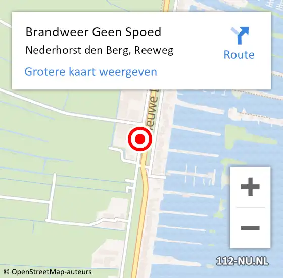 Locatie op kaart van de 112 melding: Brandweer Geen Spoed Naar Nederhorst den Berg, Reeweg op 18 juli 2015 22:18