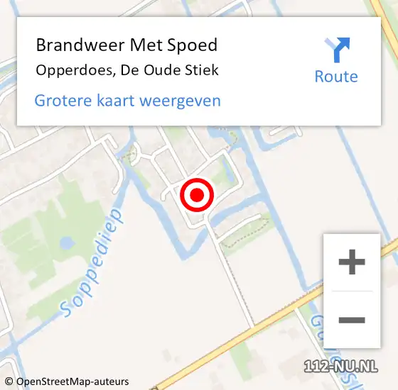 Locatie op kaart van de 112 melding: Brandweer Met Spoed Naar Opperdoes, De Oude Stiek op 19 juli 2015 02:21