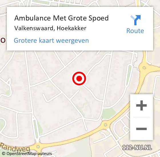 Locatie op kaart van de 112 melding: Ambulance Met Grote Spoed Naar Valkenswaard, Hoekakker op 19 juli 2015 06:05