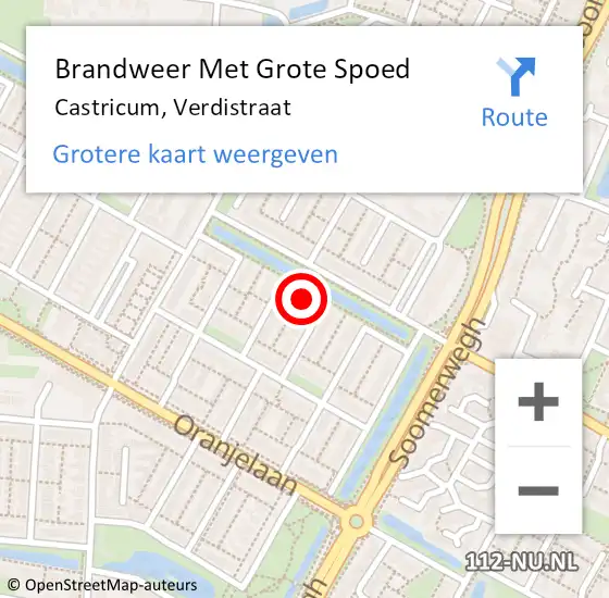 Locatie op kaart van de 112 melding: Brandweer Met Grote Spoed Naar Castricum, Verdistraat op 19 juli 2015 08:13