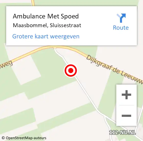 Locatie op kaart van de 112 melding: Ambulance Met Spoed Naar Maasbommel, Sluissestraat op 19 juli 2015 09:51