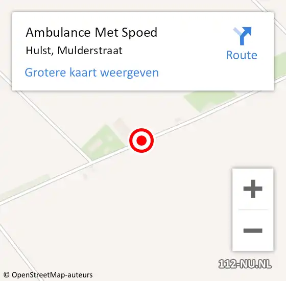 Locatie op kaart van de 112 melding: Ambulance Met Spoed Naar Hulst, Mulderstraat op 19 juli 2015 09:53