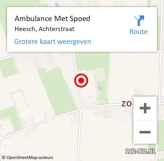 Locatie op kaart van de 112 melding: Ambulance Met Spoed Naar Heesch, Achterstraat op 19 juli 2015 10:27