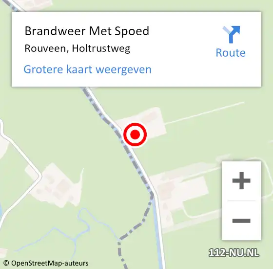 Locatie op kaart van de 112 melding: Brandweer Met Spoed Naar Rouveen, Holtrustweg op 19 juli 2015 11:31