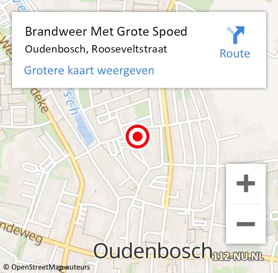 Locatie op kaart van de 112 melding: Brandweer Met Grote Spoed Naar Oudenbosch, Rooseveltstraat op 19 juli 2015 11:38