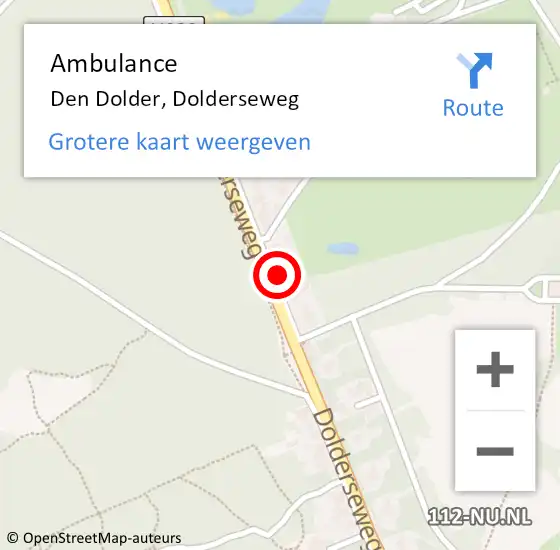 Locatie op kaart van de 112 melding: Ambulance Den Dolder, Dolderseweg op 14 november 2013 15:33