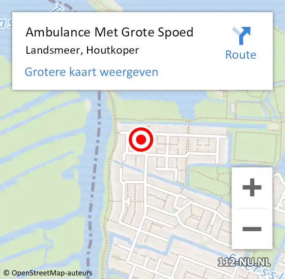 Locatie op kaart van de 112 melding: Ambulance Met Grote Spoed Naar Landsmeer, Houtkoper op 19 juli 2015 14:34