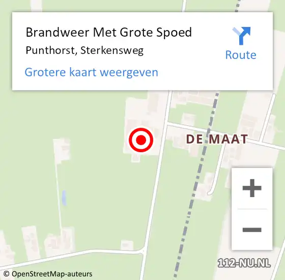 Locatie op kaart van de 112 melding: Brandweer Met Grote Spoed Naar Punthorst, Sterkensweg op 19 juli 2015 15:06