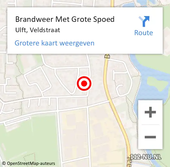 Locatie op kaart van de 112 melding: Brandweer Met Grote Spoed Naar Ulft, Veldstraat op 19 juli 2015 16:49