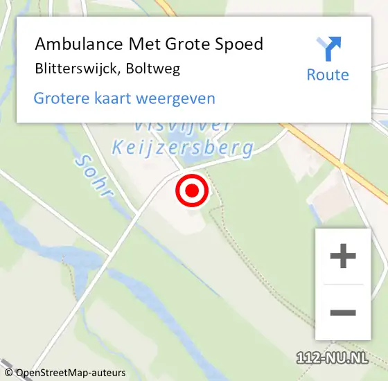 Locatie op kaart van de 112 melding: Ambulance Met Grote Spoed Naar Blitterswijck, Boltweg op 19 juli 2015 17:33