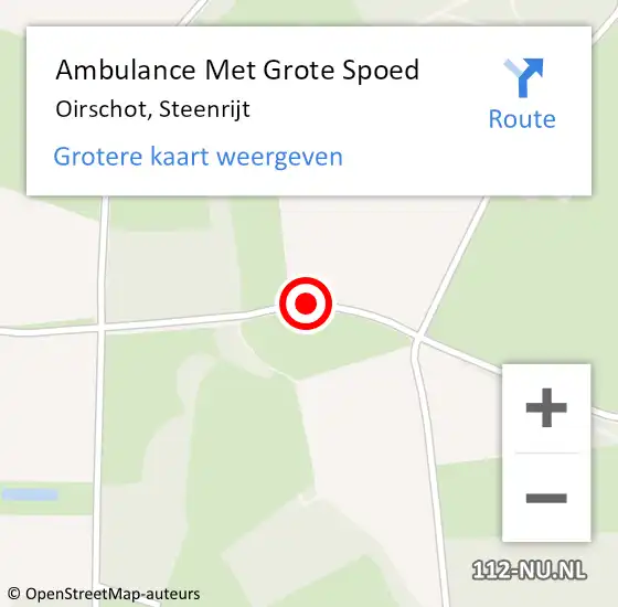 Locatie op kaart van de 112 melding: Ambulance Met Grote Spoed Naar Oirschot, Steenrijt op 19 juli 2015 17:42