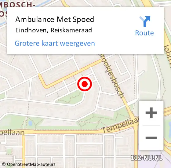 Locatie op kaart van de 112 melding: Ambulance Met Spoed Naar Eindhoven, Reiskameraad op 19 juli 2015 18:15