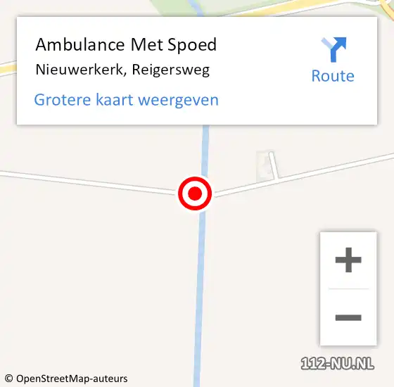 Locatie op kaart van de 112 melding: Ambulance Met Spoed Naar Nieuwerkerk, Reigersweg op 19 juli 2015 19:57