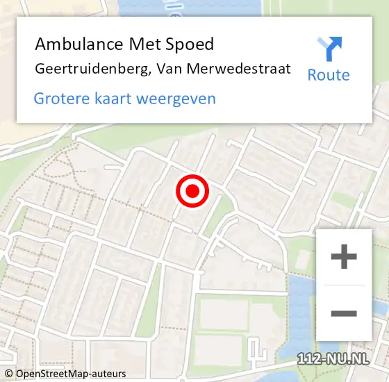 Locatie op kaart van de 112 melding: Ambulance Met Spoed Naar Geertruidenberg, Van Merwedestraat op 19 juli 2015 20:12