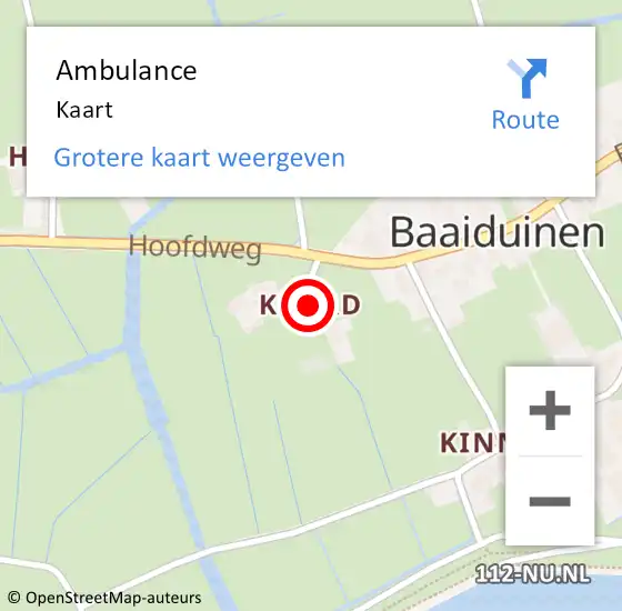 Locatie op kaart van de 112 melding: Ambulance Kaart op 19 juli 2015 23:17