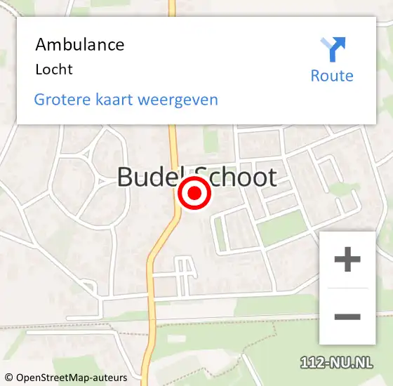 Locatie op kaart van de 112 melding: Ambulance Locht op 6 september 2013 10:28