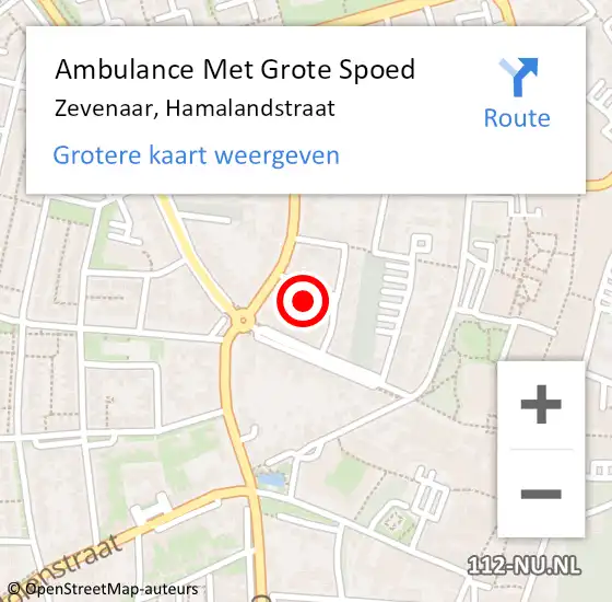 Locatie op kaart van de 112 melding: Ambulance Met Grote Spoed Naar Zevenaar, Hamalandstraat op 20 juli 2015 07:00