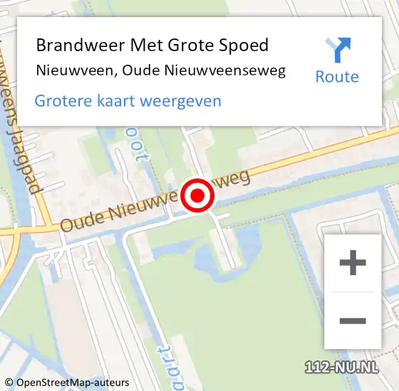 Locatie op kaart van de 112 melding: Brandweer Met Grote Spoed Naar Nieuwveen, Oude Nieuwveenseweg op 20 juli 2015 08:08