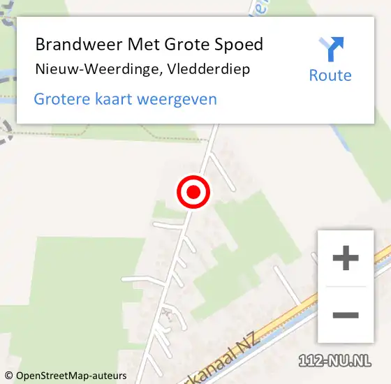 Locatie op kaart van de 112 melding: Brandweer Met Grote Spoed Naar Nieuw-Weerdinge, Vledderdiep op 14 november 2013 16:37