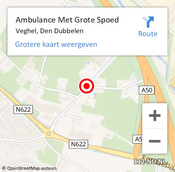 Locatie op kaart van de 112 melding: Ambulance Met Grote Spoed Naar Veghel, Den Dubbelen op 20 juli 2015 10:47