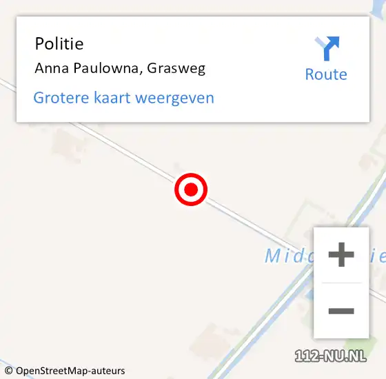 Locatie op kaart van de 112 melding: Politie Anna Paulowna, Grasweg op 20 juli 2015 11:48