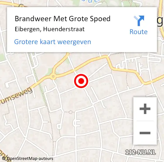 Locatie op kaart van de 112 melding: Brandweer Met Grote Spoed Naar Eibergen, Huenderstraat op 20 juli 2015 12:02
