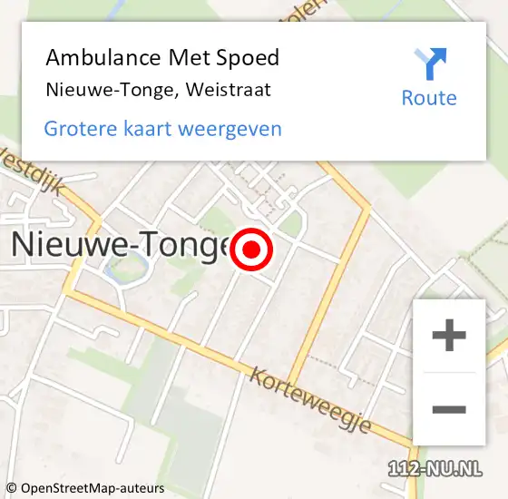 Locatie op kaart van de 112 melding: Ambulance Met Spoed Naar Nieuwe-Tonge, Weistraat op 20 juli 2015 13:19