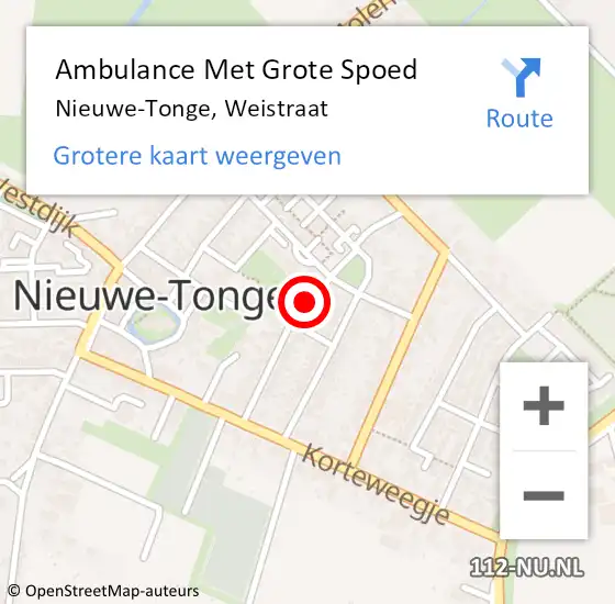 Locatie op kaart van de 112 melding: Ambulance Met Grote Spoed Naar Nieuwe-Tonge, Weistraat op 20 juli 2015 13:20