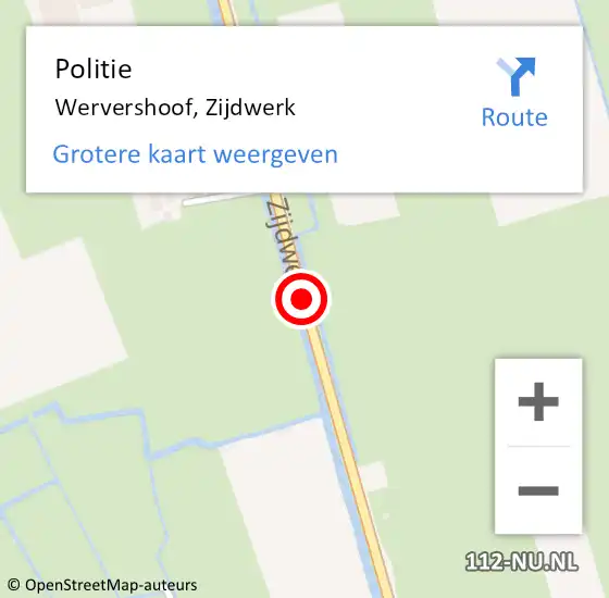 Locatie op kaart van de 112 melding: Politie Wervershoof, Zijdwerk op 20 juli 2015 14:48