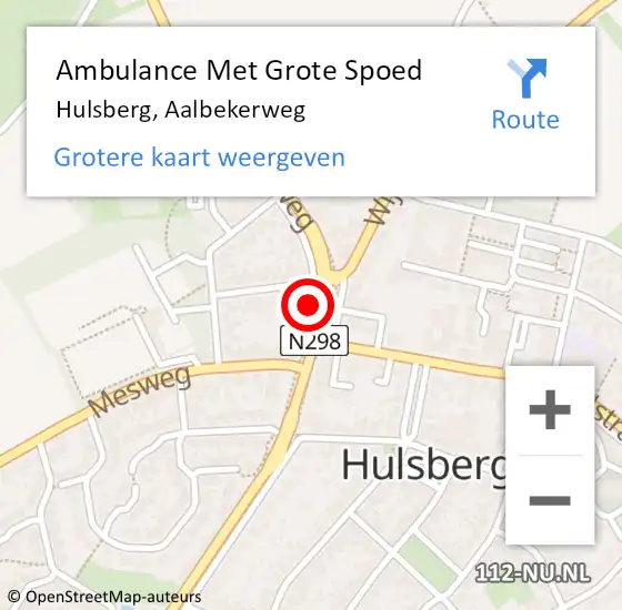 Locatie op kaart van de 112 melding: Ambulance Met Grote Spoed Naar Hulsberg, Aalbekerweg op 14 november 2013 17:28