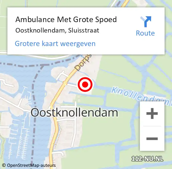 Locatie op kaart van de 112 melding: Ambulance Met Grote Spoed Naar Oostknollendam, Sluisstraat op 20 juli 2015 18:25