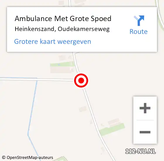 Locatie op kaart van de 112 melding: Ambulance Met Grote Spoed Naar Heinkenszand, Oudekamerseweg op 20 juli 2015 23:53