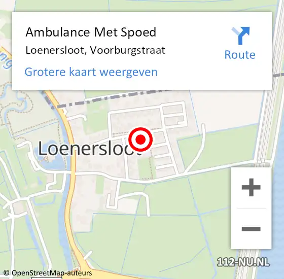 Locatie op kaart van de 112 melding: Ambulance Met Spoed Naar Loenersloot, Voorburgstraat op 21 juli 2015 07:31